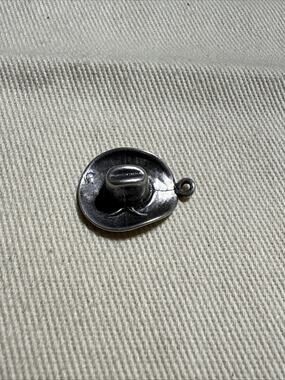 Vintage Beau Sterling Silver Cowboy Hat Charm Western 3D Bracelet Pendant 925